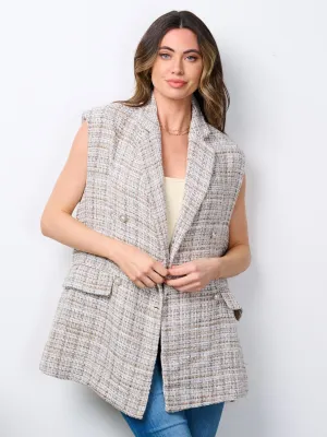 WOMEN'S SLEEVELESS BUTTON CLOSURE POCKETS MULTI VEST