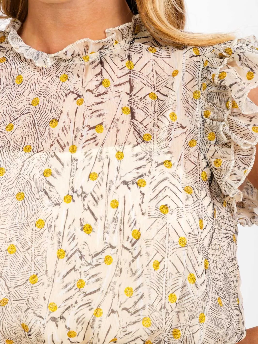 WOMEN'S SLEEVELESS MOCK NECK TIERED SMOCK PRINTED MINI DRESS