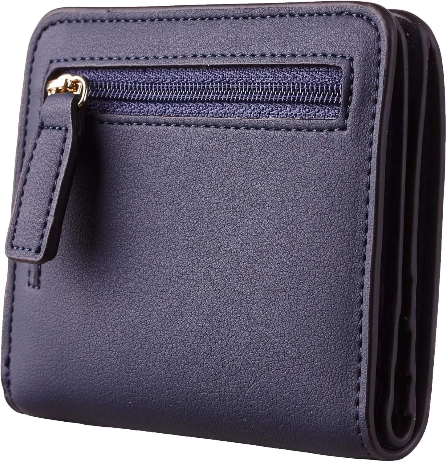Womens Small Rfid Blocking Bifold Leather Wallet with Zipper coin pocket