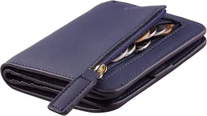 Womens Small Rfid Blocking Bifold Leather Wallet with Zipper coin pocket