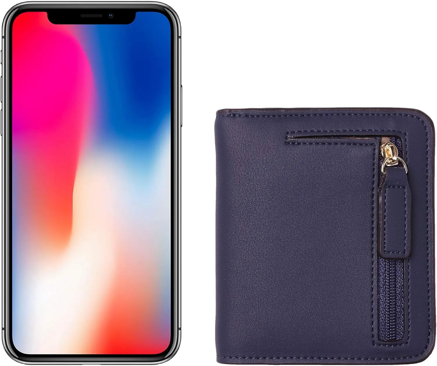 Womens Small Rfid Blocking Bifold Leather Wallet with Zipper coin pocket