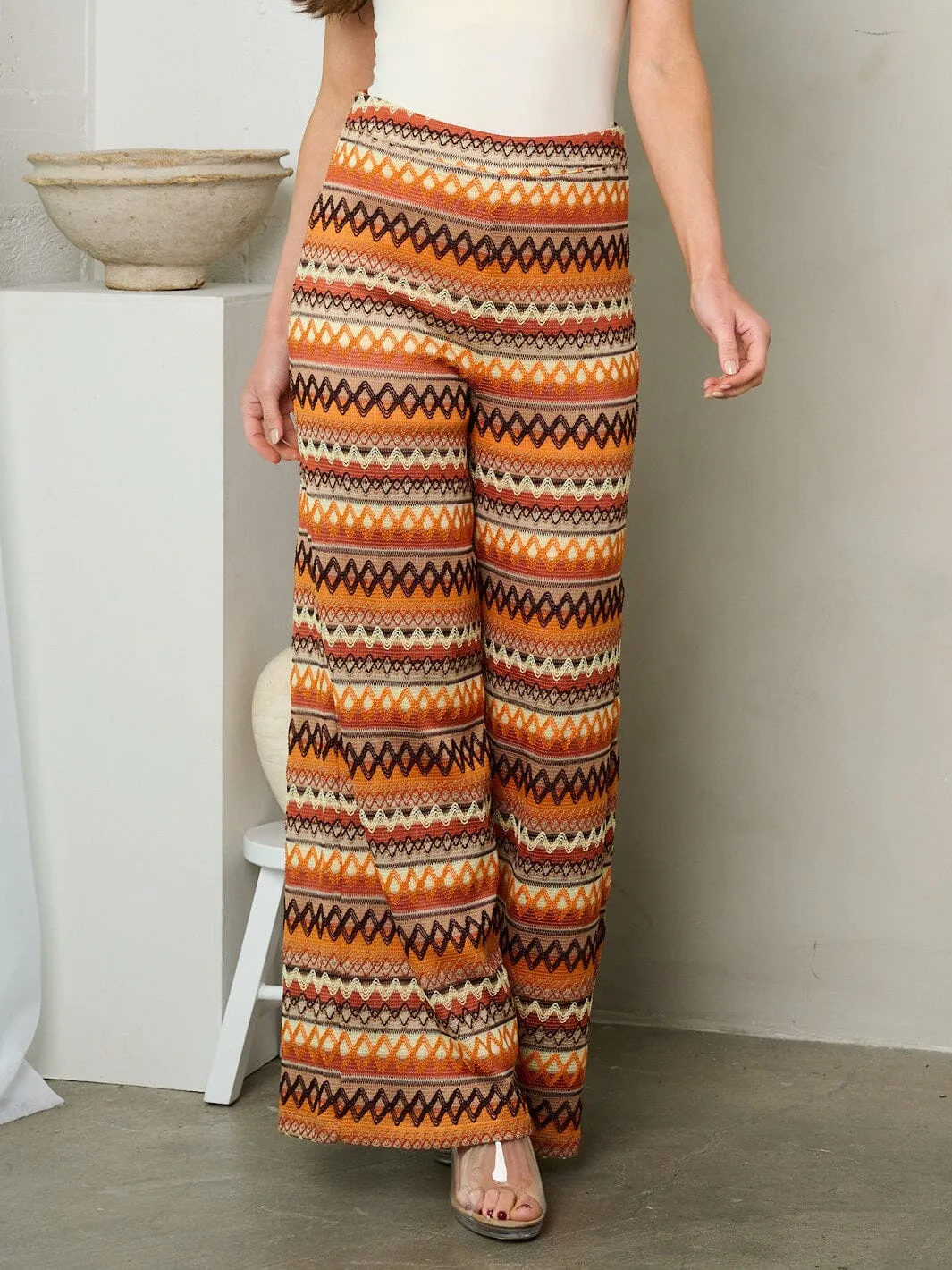 WOMEN'S WIDE LEG MULTI COLOR PANTS