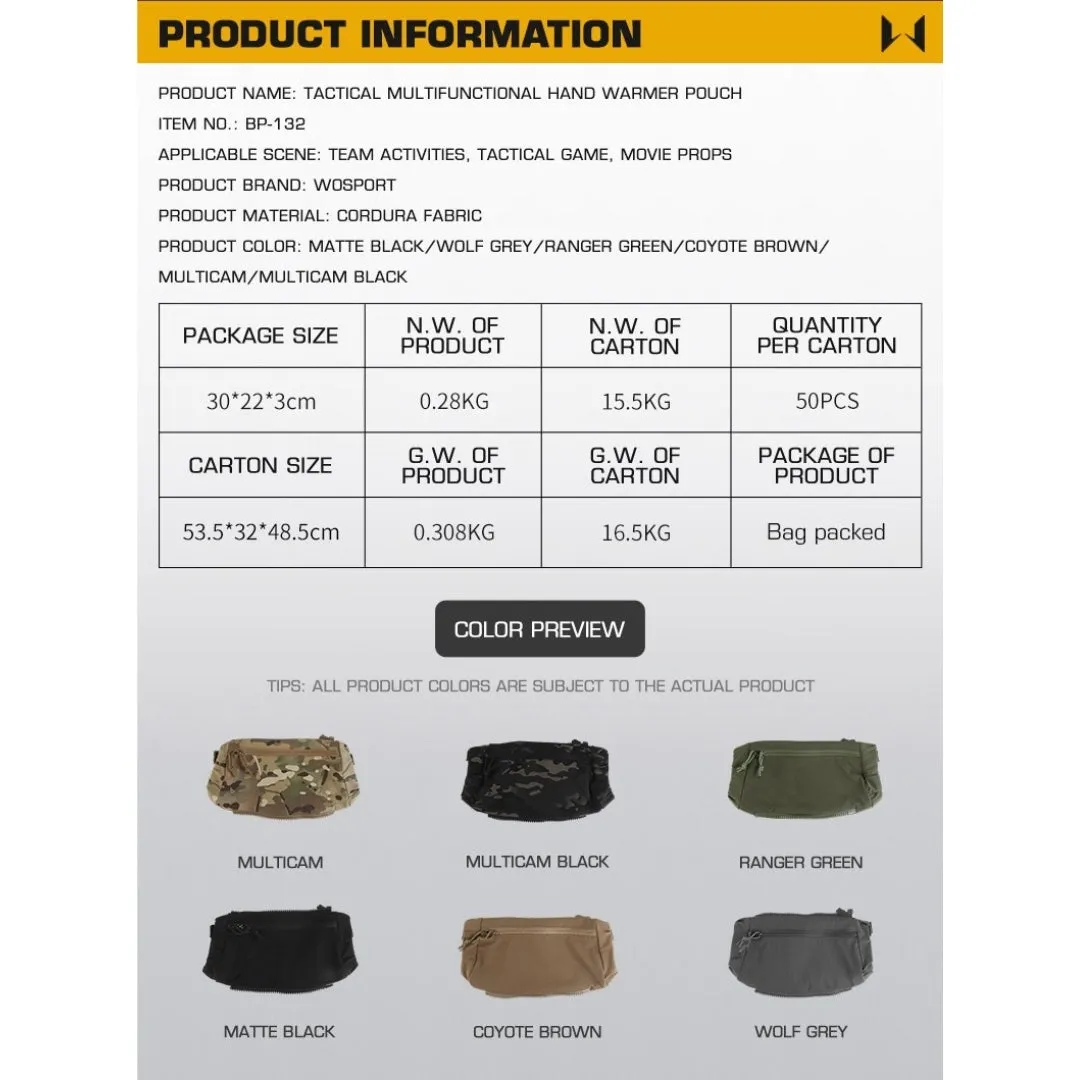 WST Multifunctional Hand Warmer with Pocket (Fanny Pack) - MC