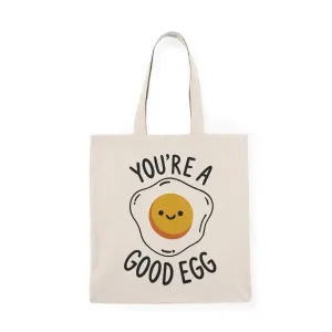 You're a Good Egg" Tote Bag – Eco-Friendly Recycled Cotton Bag, Cheerful Everyday Accessory |