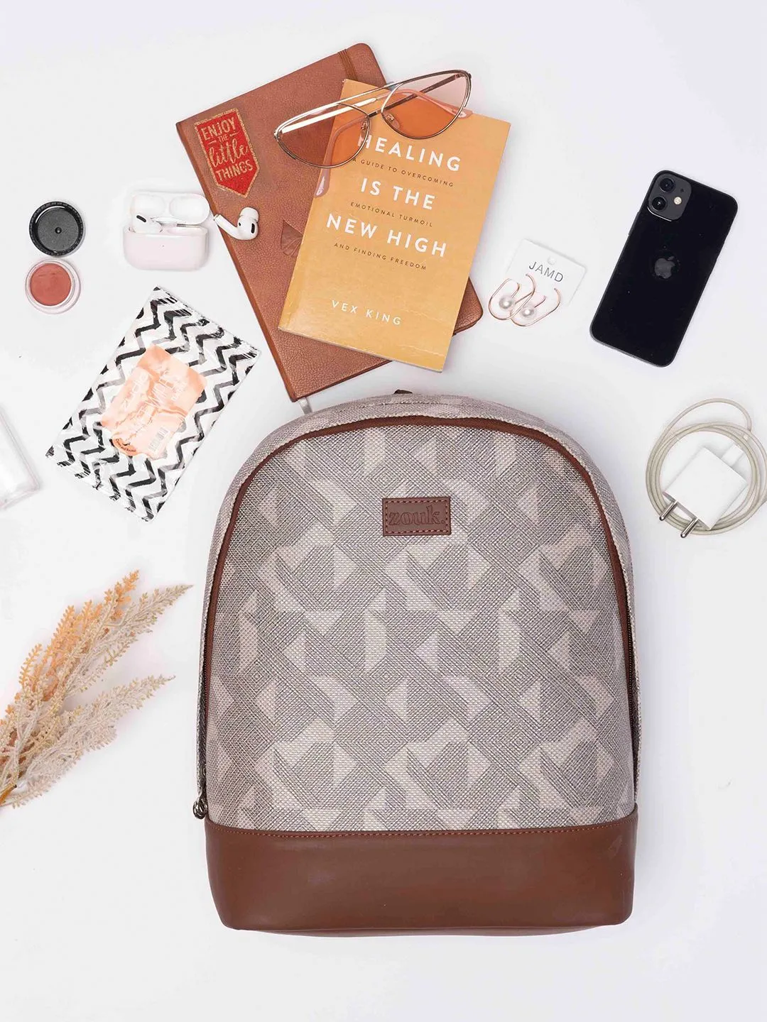 ZOUK Printed Medium Backpack